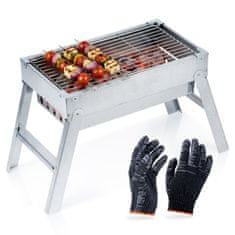 Artemis Zložljiv prenosni žar na oglje za vrt, turiste, piknike, majhen, 46 cm