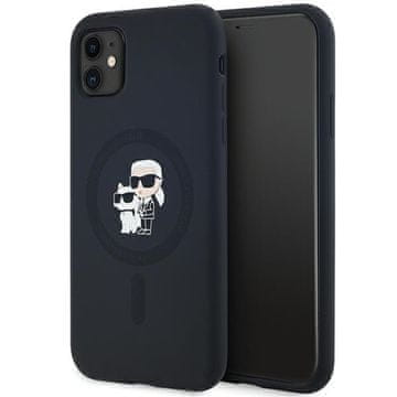 Karl Lagerfeld Ovitek Karl Lagerfeld Karl & Choupette MagSafe črne barve za iPhone 11