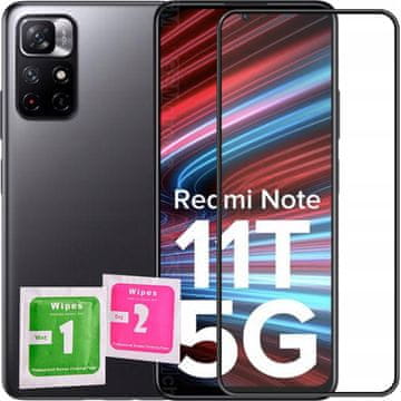 shumee Kaljeno steklo za Xiaomi Note 11T 5G celozaslonski zaslon 5D 9H steklo