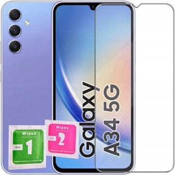shumee 2x kaljeno steklo za zaščitno folijo za Samsung Galaxy A34 5G | 2 kosa
