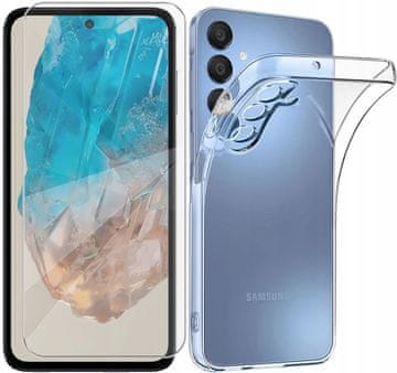 shumee Prozoren ovitek z otočnim pokrovom + 9H steklo za Samsung Galaxy M35 5G 2MM
