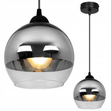 GH ELEGANTNA VISEČA SVETILKA, STEKLENA SVETILKA, KROMIRANA LED