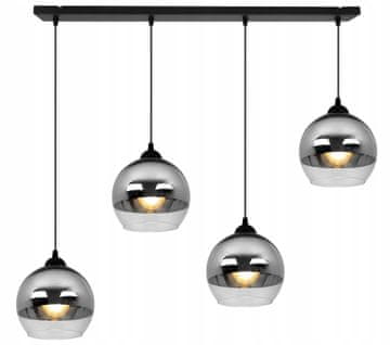 shumee Elegantna viseča svetilka s steklenim senčnikom in kromirano LED diodo