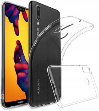 shumee Ovitek za Huawei P20 lite ultra tanek, prozorna hrbtna stran + steklo