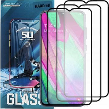 shumee 3x kaljeno steklo za Samsung Galaxy A40 (celoten zaslon, poln 5D, 9H)