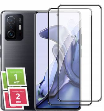 shumee 2x kaljeno steklo za Xiaomi Redmi Note 11T 5G za celozaslonski zaslon