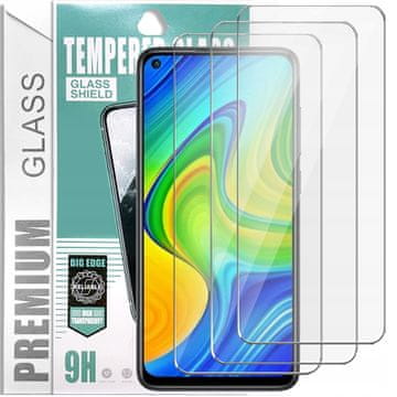 shumee 3x kaljeno steklo PremiumGlass 9H za Xiaomi Redmi Note 9 / Redmi Note 9 5G