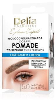 DELIA Delia Eyebrow Expert vodoodporna pomada za obrvi 5.0 svetlo rjava 7 g