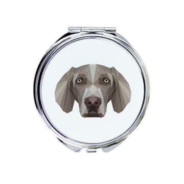 Weimaraner - ogledalo s fotografijo in geometrijskim napisom