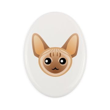 Artdog Devon Rex - keramična nagrobna ploščica z grafiko in napisom Art-Dog