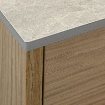 shumee HPL pult za omarico za umivalnik 70 cm 70 x 35,5 cm krem Navona z luknjami