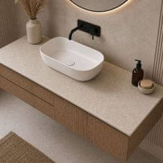 shumee HPL pult za omarico za umivalnik 45 cm 45x40 cm krem Navona z luknjami