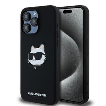 Karl Lagerfeld Silikonski ovitek Karl Lagerfeld MagSafe za iPhone 15 Pro Max, črne barve
