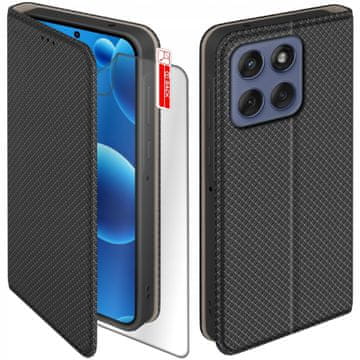 shumee Ovitek s preklopom za Motorola Edge 60|60 Fusion z zaklepom + steklo