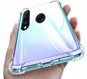 shumee Zadnji ovitek za Huawei P30 Lite, prozoren zadnji ovitek + 9H steklo