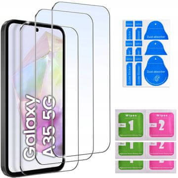 shumee 3x kaljeno steklo za Samsung Galaxy A55 5G steklo 9H komplet 3 kosov