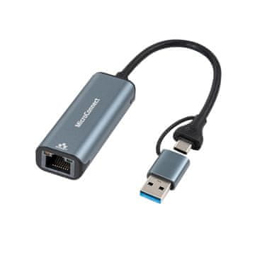MicroConnect MicroConnect omrežni adapter USB-C/A na RJ45 gigabit, MC-USBACNET1G