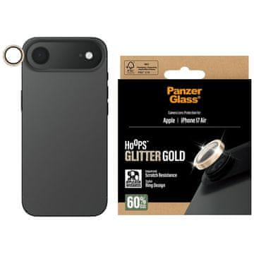 PanzerGlass Zaščitno steklo PanzerGlass Hoops z bleščicami za iPhone Air, zlato