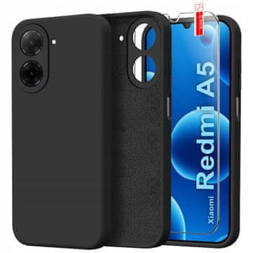shumee Ovitek za Xiaomi Redmi A5 iz prožnega silikona + zaščitno steklo 9H