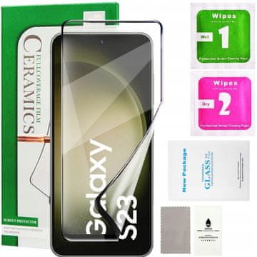shumee Hibridno steklo ZA Samsung Galaxy S23 ZA celozaslonski keramični 9D