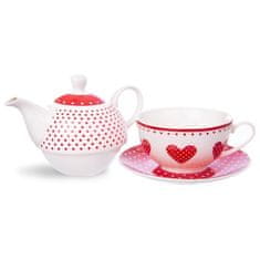 Artemis 380 ml porcelanast vrč s skodelico za kuhanje kave, čaja in zelišč