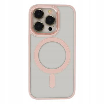 shumee Ovitek Tecto Shield Satin MAG za Apple iPhone 15 Pro roza + steklo