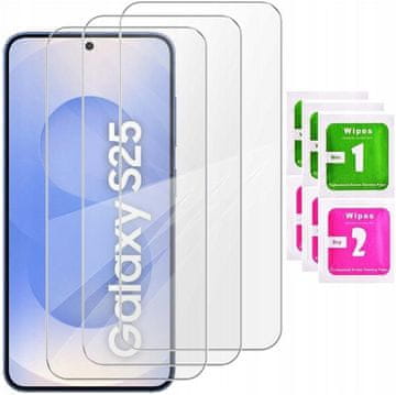 shumee 3x kaljeno steklo za Samsung Galaxy S25 - zaščitno steklo 2.5D, 9H