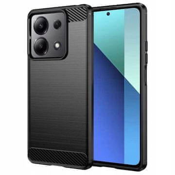 shumee Ovitek za Redmi Note 13 4G, karbonski, zadnji pokrov, črn + steklo