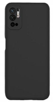 shumee Tanek mat ovitek za Xiaomi Redmi Note 10 5G črne barve + 9H steklo