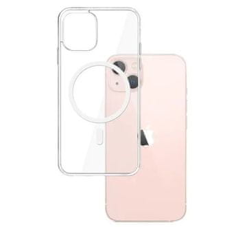 shumee Ovitek za iPhone 13 Mag Safe, ojačan, prozoren hrbtni del + steklo
