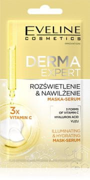Eveline Derma Expert serumska maska, posvetlitvena in vlažilna, 8 ml
