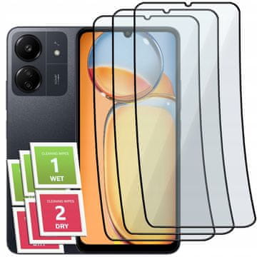 shumee 3x hibridno steklo ZA Xiaomi Redmi 13C celozaslonski keramični 9D