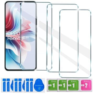 shumee 3x kaljeno steklo za Oppo Reno11 F 5G steklo 9H | komplet 3 kosov