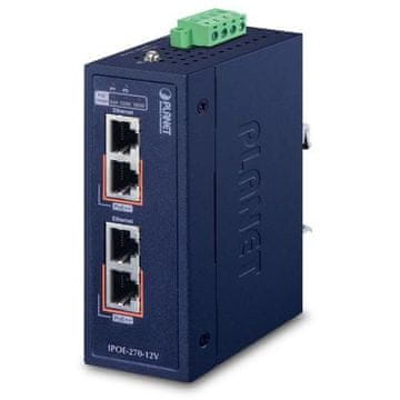 Planet Industrijski injektor Planet IP30 z 2 vrati PoE++ 2.5GbE/5GbE, ipoe-270-12V