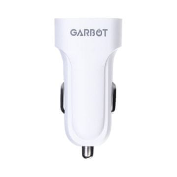 shumee Garbot Grab&Go dvojni 10W USB avtomobilski polnilnik bele barve, C-05-10201