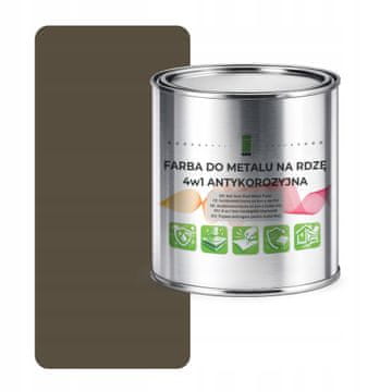 shumee Barva za kovino proti rji 4 v 1 sivo-rjava RAL7013 I SEE pocinkana 1L polmat
