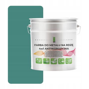 shumee Barva za kovino proti rji 4v1 turkizna RAL6033 I SEE pocinkano jeklo 5L saten