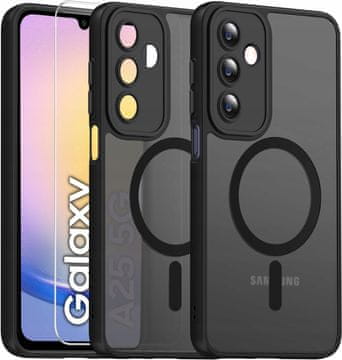 shumee Ovitek za Samsung A25 5G za MagSafe mat ojačan 360° premium ovitek + steklo