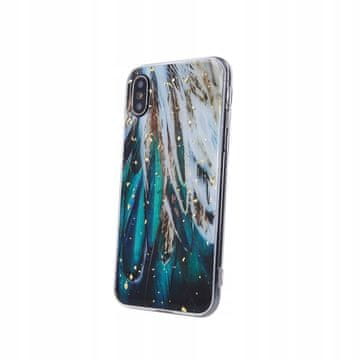 shumee Zlat glamurozen ovitek s perjem na hrbtni strani za Samsung M53 5G + steklo