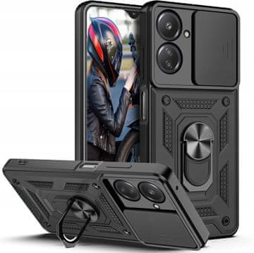 shumee Ovitek za Xiaomi Redmi 13C 4G / Poco C65 z oklepnim drsnim obročem + steklo