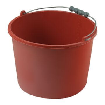 shumee Gradbeno vedro, rdeče, plastični ročaj, 12 l, okroglo, močno dno, Vorstahl