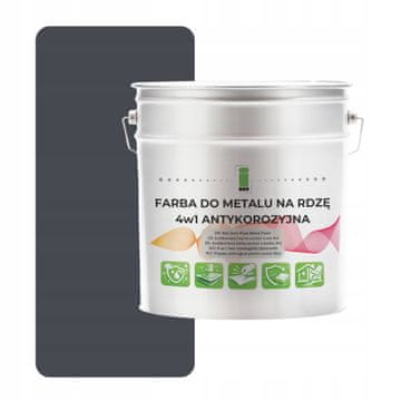shumee Kovinska barva za rjo 4 v 1 grafit RAL7024 I SEE pocinkano jeklo 2,5 l sijaj