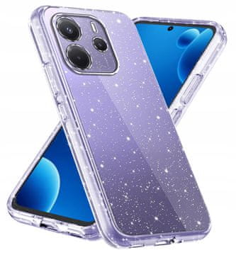 shumee Silikonski ovitek za Redmi Note 14 5G z bleščečo zadnjo stranjo in steklom