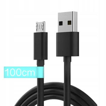 shumee Mikro USB kabel za hitro polnjenje USB - MicroUSB 100 cm QC 3.0 črne barve