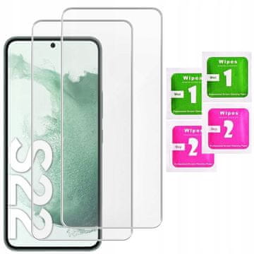 shumee 2x kaljeno steklo za zaščitno folijo za zaslon Samsung Galaxy S22 | 2 kosa