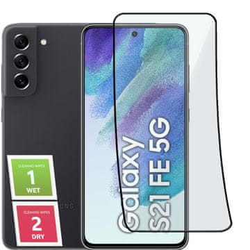shumee Hibridno steklo za Samsung S21 FE s keramično zaščito za celoten zaslon 9D