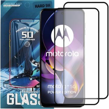 shumee 2x kaljeno steklo za Motorola G54 5G / G54 Power (celoten zaslon, poln 5D)