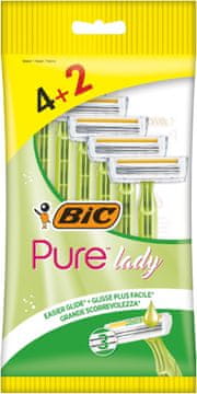 Bic Ženska britvica BIC Pure Lady s 3 rezili, 1 paket - 6 kosov (4 + 2 gratis)