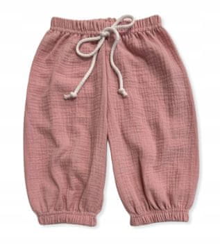 shumee Dekliške muslin kratke hlače 128 poletne hlače za deklice pudrasto roza barve