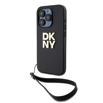 DKNY Ovitek za iPhone 15 Pro dkny z zapestnim paščkom in logotipom, črne barve